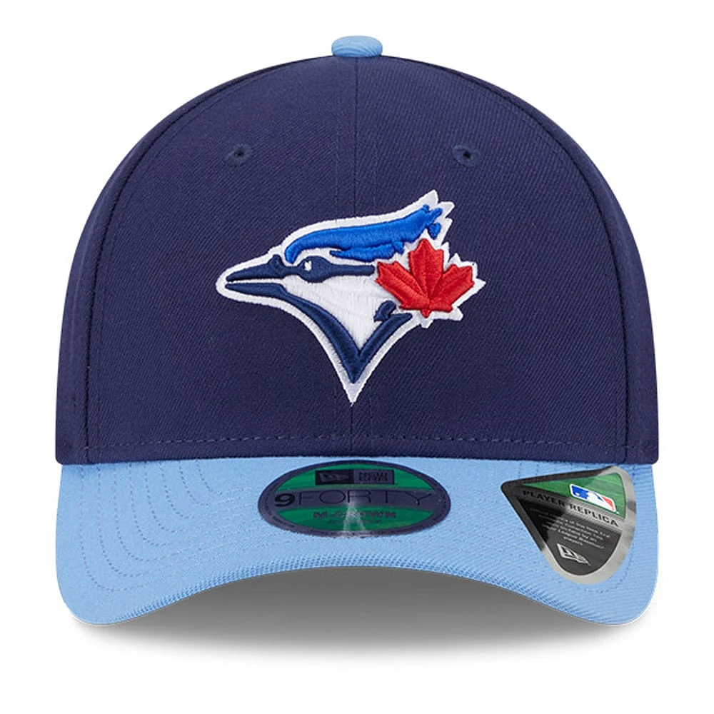 Men's New Era  Navy/Powder Blue Toronto Blue Jays Player Replica 9FORTY Adjustable Hat
