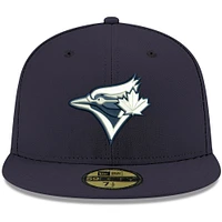 Men's New Era Navy Toronto Blue Jays White Logo 59FIFTY Fitted Hat