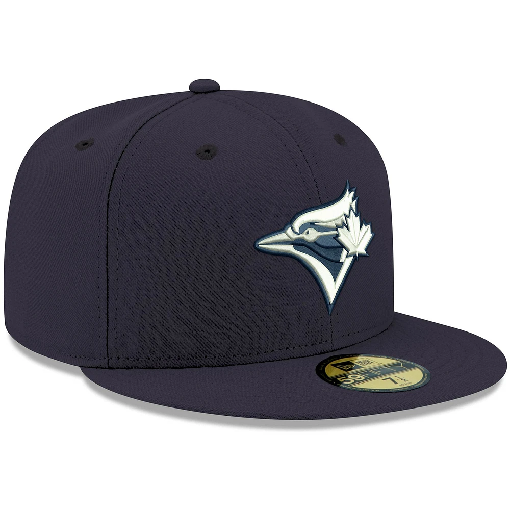 Men's New Era Navy Toronto Blue Jays White Logo 59FIFTY Fitted Hat