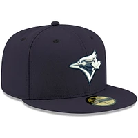 Men's New Era Navy Toronto Blue Jays White Logo 59FIFTY Fitted Hat