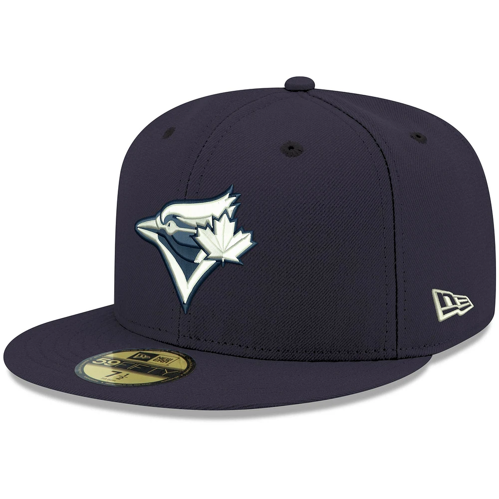 Men's New Era Navy Toronto Blue Jays White Logo 59FIFTY Fitted Hat