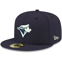 Men's New Era Navy Toronto Blue Jays White Logo 59FIFTY Fitted Hat