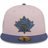 Men's New Era Pink/Blue Toronto Blue Jays  Olive Undervisor 59FIFTY Fitted Hat