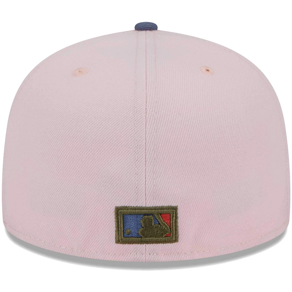 Men's New Era Pink/Blue Toronto Blue Jays  Olive Undervisor 59FIFTY Fitted Hat