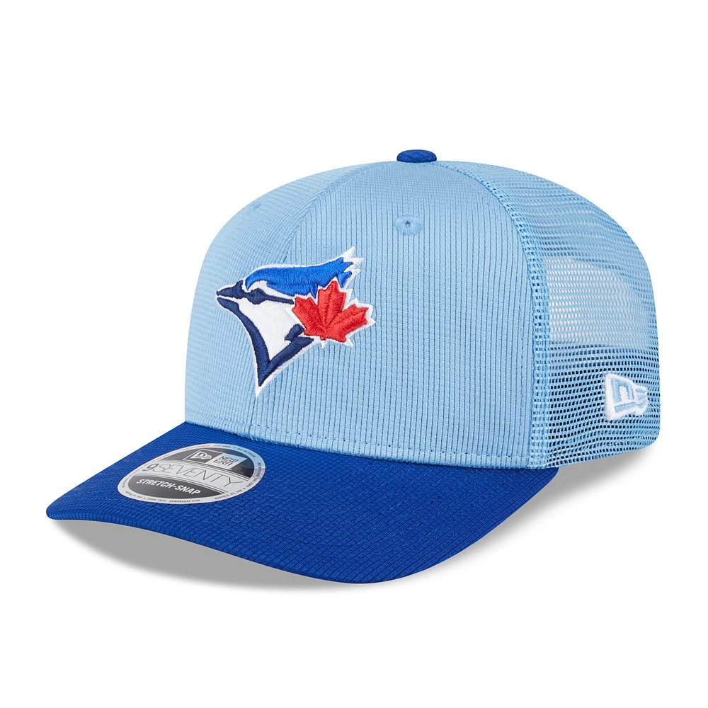 Men's New Era  Powder Blue/Royal Toronto Blue Jays 2025 Batting Practice 9SEVENTY Stretch-Snap Trucker Hat