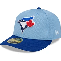 Casquette ajustée 59FIFTY à profil bas sur le terrain pour entraînement au bâton des Blue Jays de Toronto 2024 New Era bleu poudré hommes