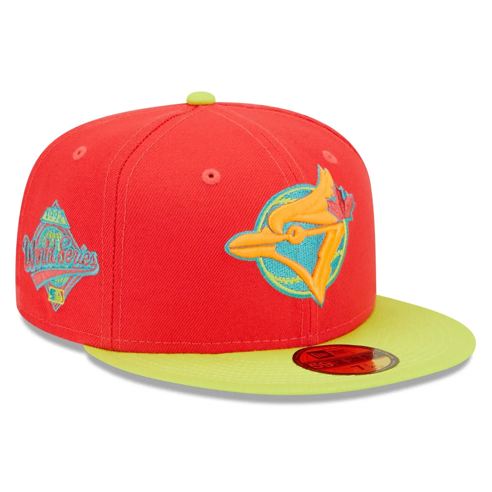Lids Toronto Blue Jays New Era 1992 World Series Lava Highlighter Combo  59FIFTY Fitted Hat - Red/Neon Green