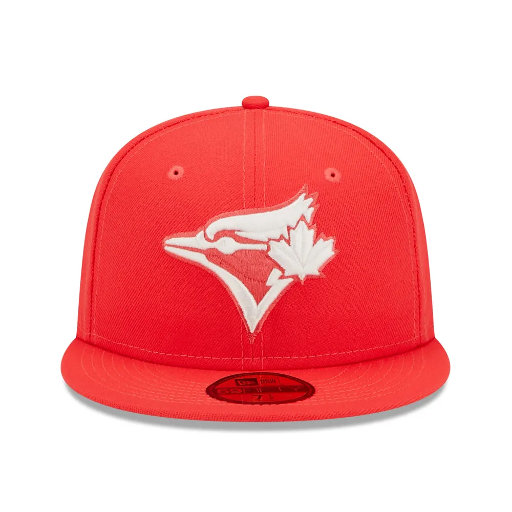 Men's New Era Red Toronto Blue Jays White Logo 59FIFTY Fitted Hat