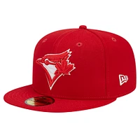 Men's New Era Red Toronto Blue Jays Logo 59FIFTY Fitted Hat