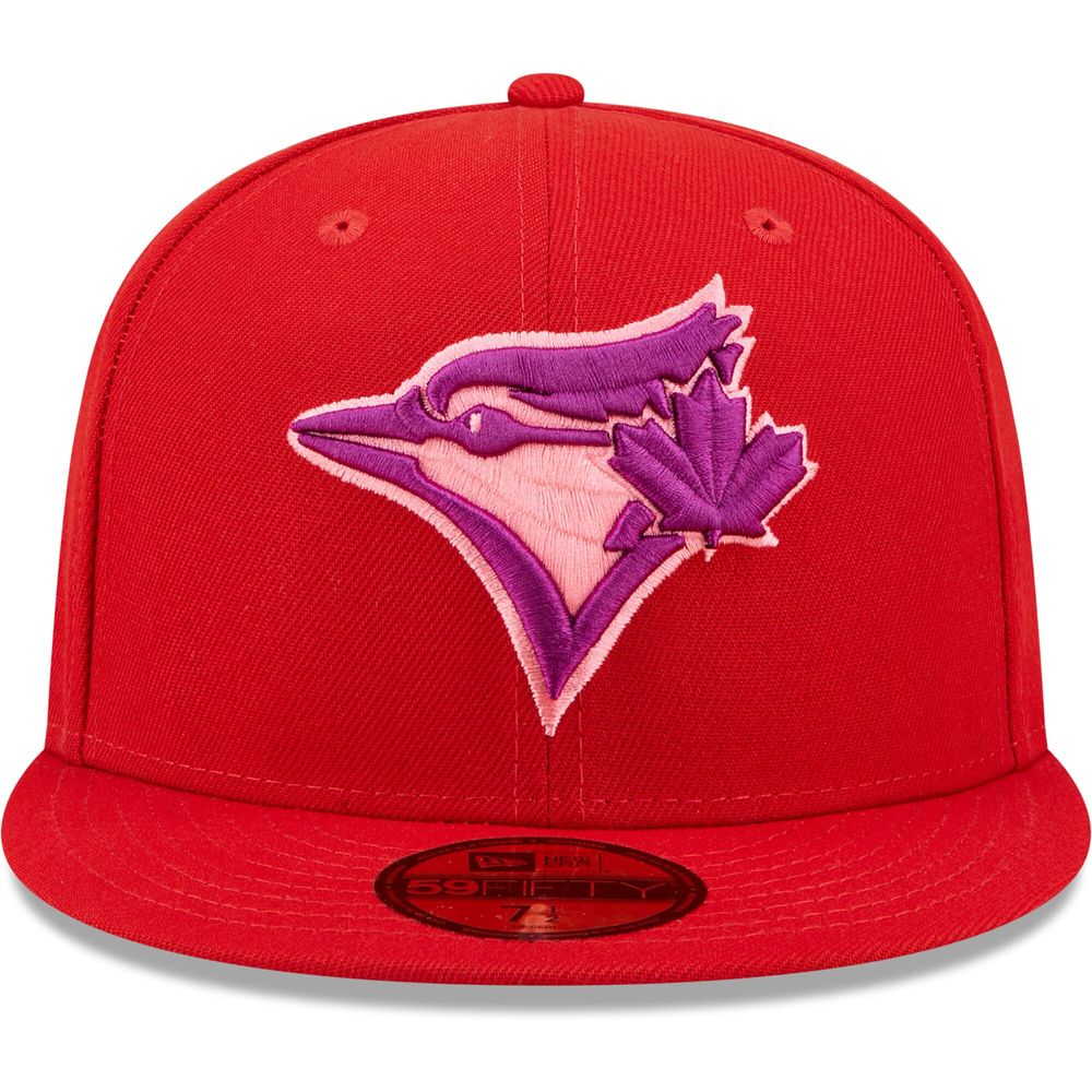 Men's New Era Red Toronto Blue Jays Purple Undervisor - 59FIFTY Fitted Hat