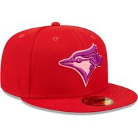 Men's New Era Red Toronto Blue Jays Purple Undervisor - 59FIFTY Fitted Hat