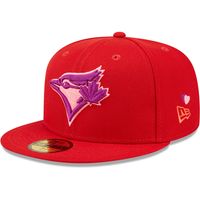 Men's New Era Red Toronto Blue Jays Purple Undervisor - 59FIFTY Fitted Hat