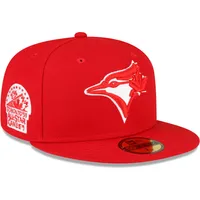 Men's New Era Red Toronto Blue Jays White Logo 59FIFTY Fitted Hat