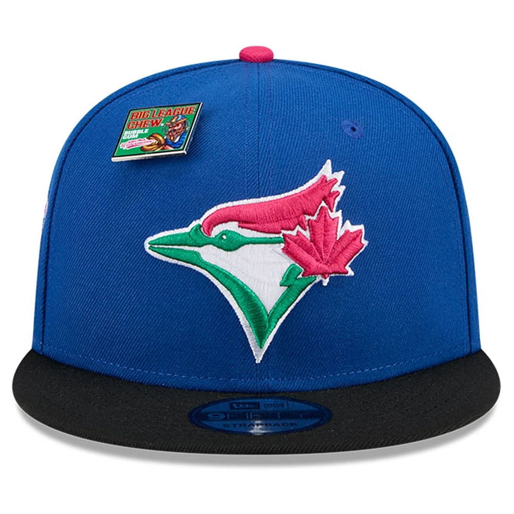 Men's New Era Royal/Black Toronto Blue Jays Watermelon Big League Chew Flavor Pack 9FIFTY Snapback Hat