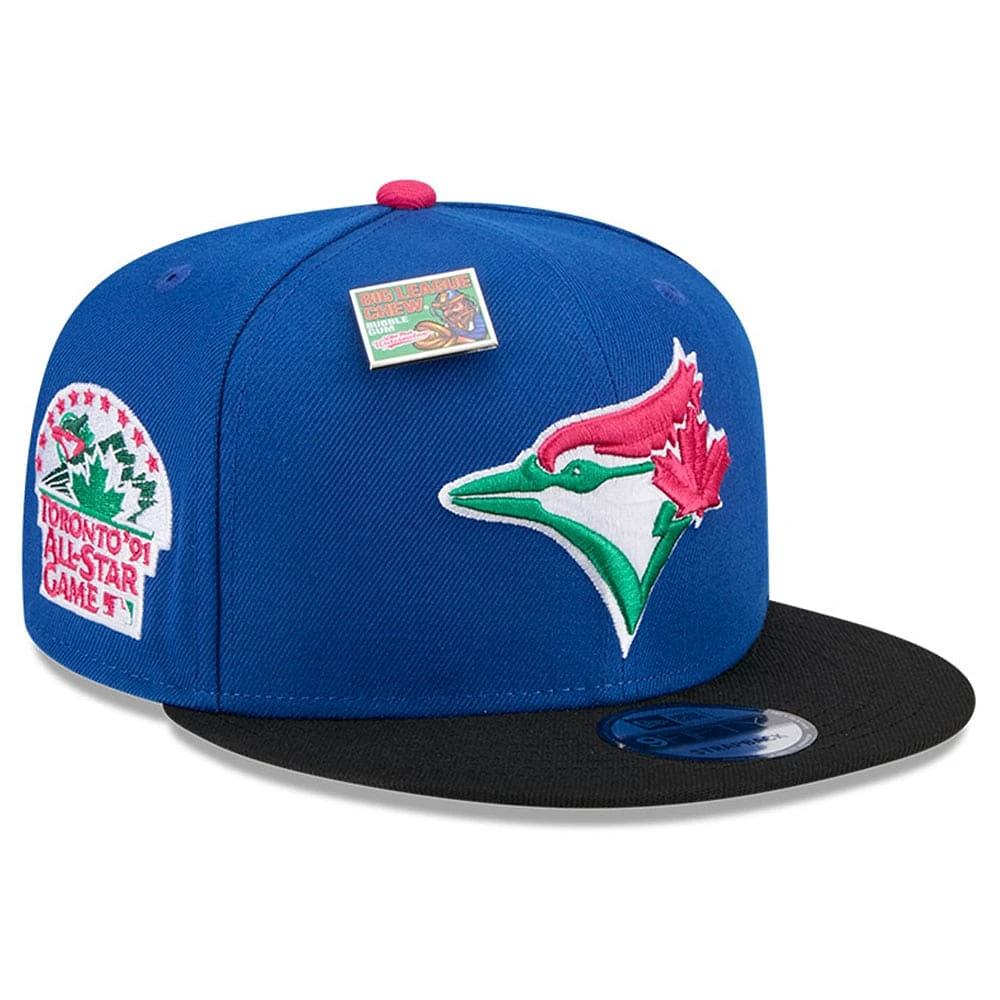 Men's New Era Royal/Black Toronto Blue Jays Watermelon Big League Chew Flavor Pack 9FIFTY Snapback Hat