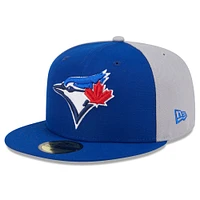 Men's New Era Royal/Gray Toronto Blue Jays Gameday Sideswipe 59FIFTY Fitted Hat