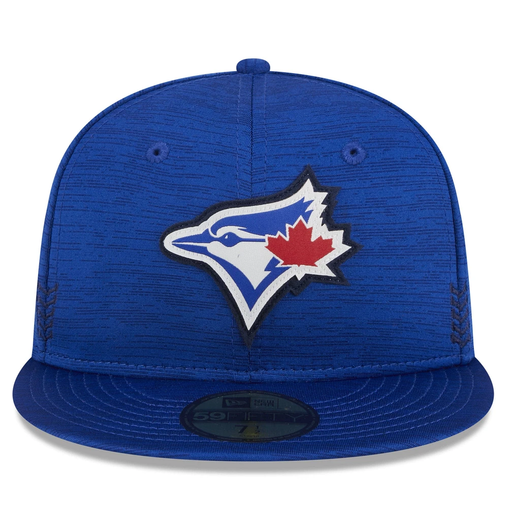 Casquette ajustée 59FIFTY Royal Toronto Blue Jays 2024 MLB Clubhouse New Era pour homme