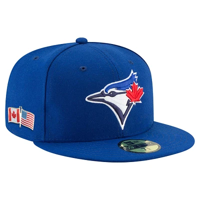 Casquette ajustée 59FIFTY New Era Royal Toronto Blue Jays 11 Memorial Side Patch pour hommes