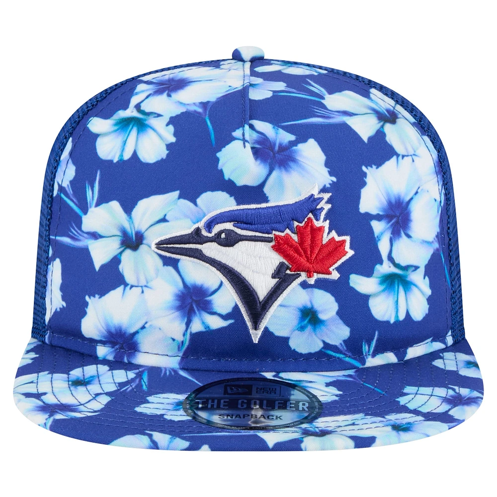 Men's New Era Royal Toronto Blue Jays Adventure Pattern Golfer Trucker Snapback Hat