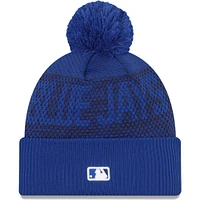 Tuque en tricot à revers sport avec pompon des Blue Jays de Toronto Royal New Era pour homme