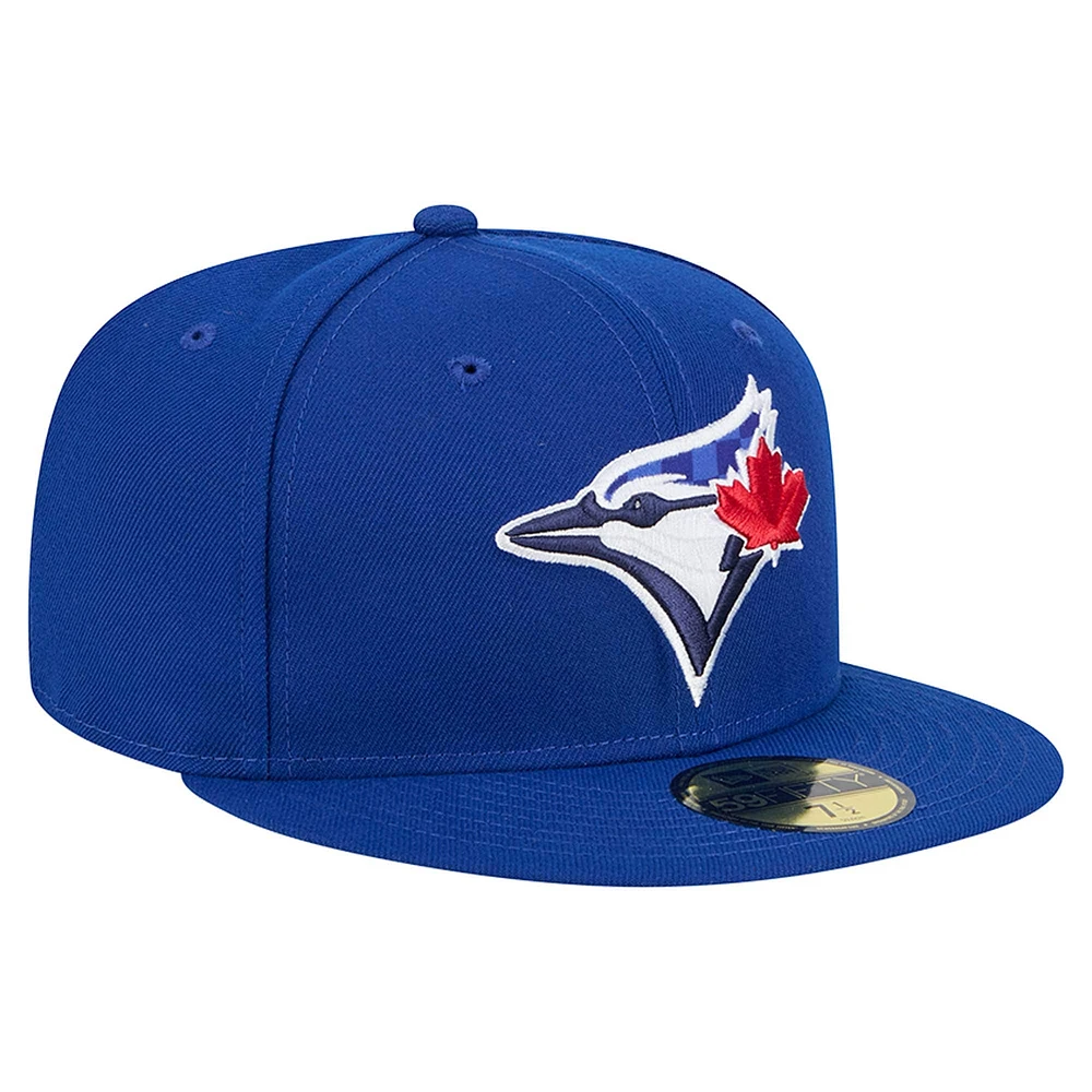 Casquette ajustée à damier Toronto Blue Jays 59FIFTY de New Era pour homme