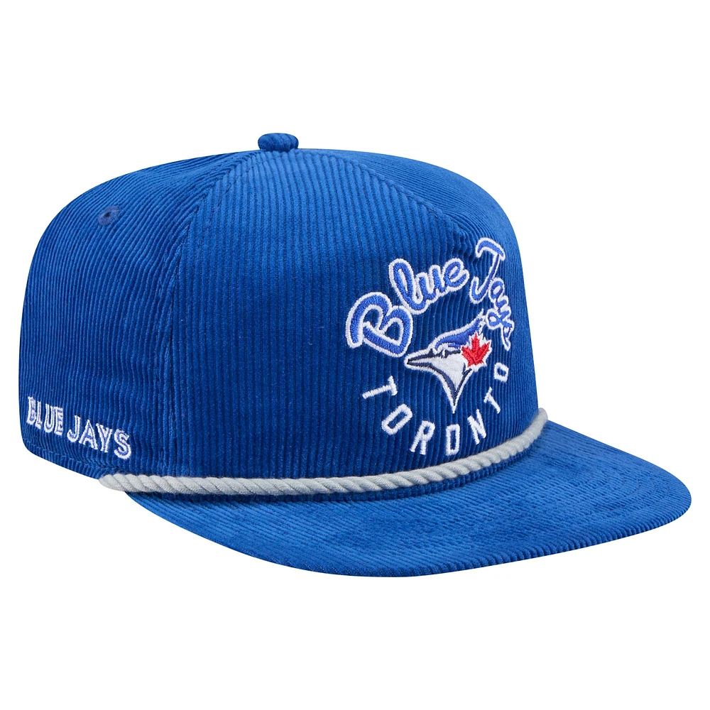 Casquette ajustable en velours côtelé pour golfeur des Blue Jays de Toronto de New Era pour homme