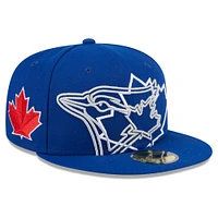 Casquette ajustée 59FIFTY New Era Royal Toronto Blue Jays Game Day Overlap pour hommes