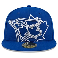 Casquette ajustée 59FIFTY New Era Royal Toronto Blue Jays Game Day Overlap pour hommes