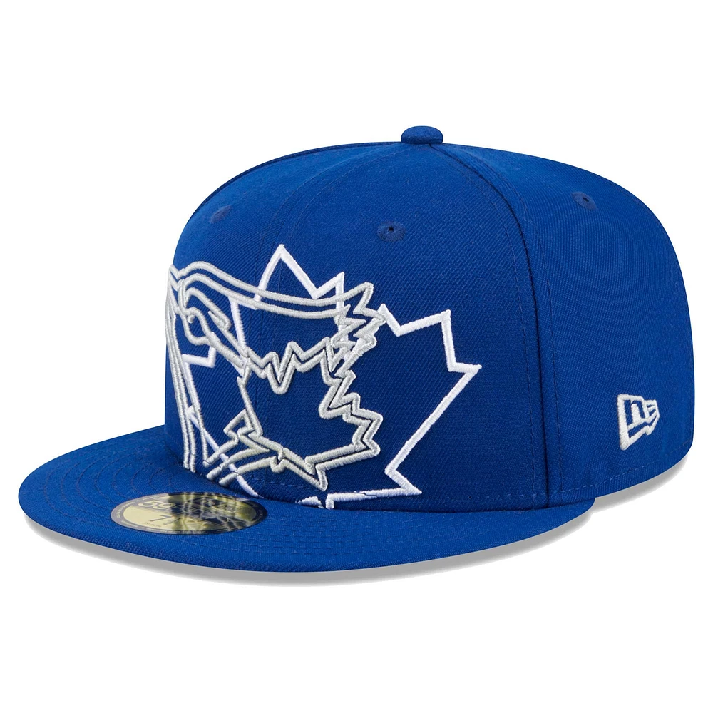 Casquette ajustée 59FIFTY New Era Royal Toronto Blue Jays Game Day Overlap pour hommes