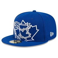 Men's New Era Royal Toronto Blue Jays Game Day Overlap 59FIFTY Fitted Hat