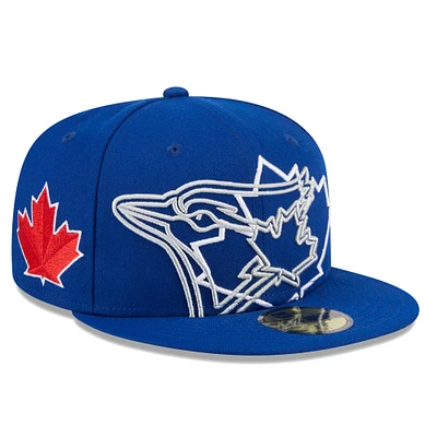 Men's New Era Royal Toronto Blue Jays Game Day Overlap 59FIFTY Fitted Hat