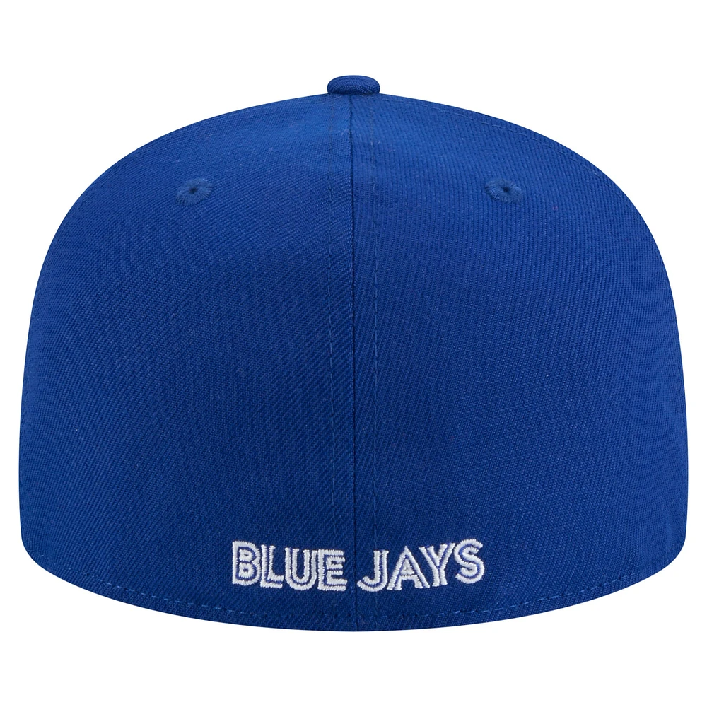 Casquette ajustée New Era Royal Toronto Blue Jays Overlap 59FIFTY pour homme
