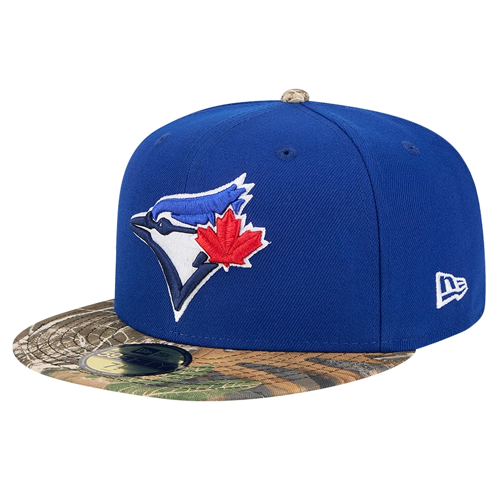 Casquette ajustée 59FIFTY camouflage Realtree Royal Blue Jays de Toronto New Era pour hommes