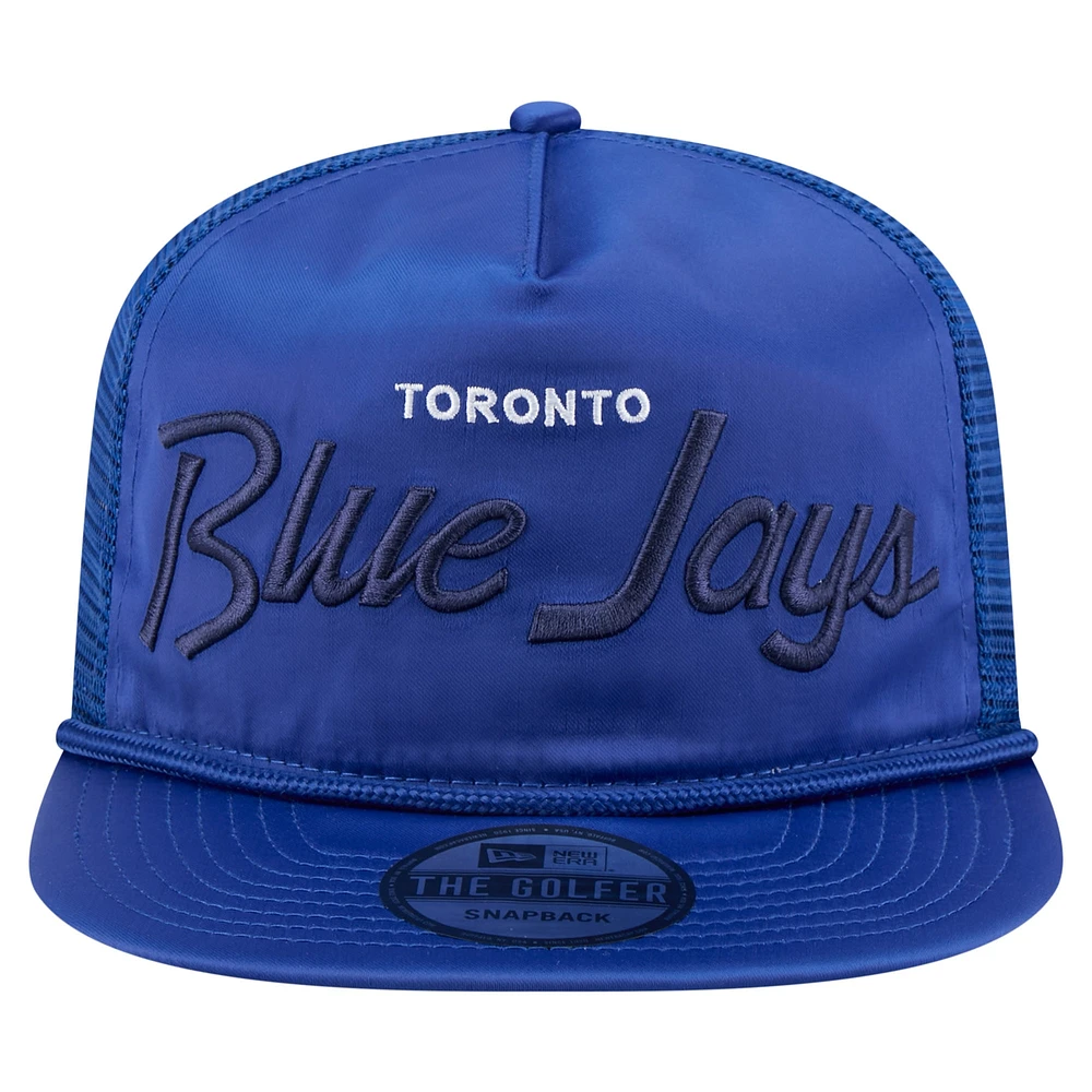 Men's New Era Royal Toronto Blue Jays Retro Satin Script Golfer Adjustable Hat