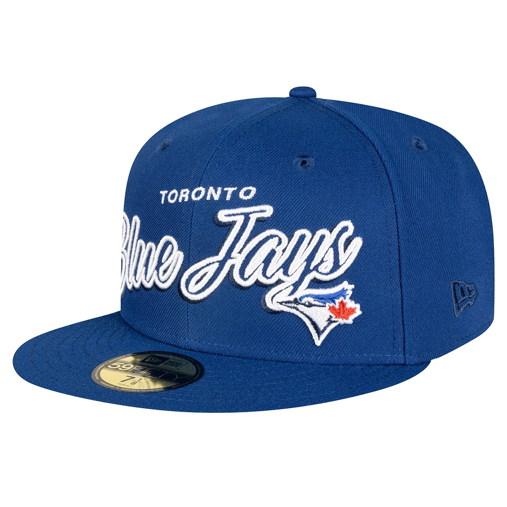 Men's New Era Royal Toronto Blue Jays Script Sided 59FIFTY Fitted Hat