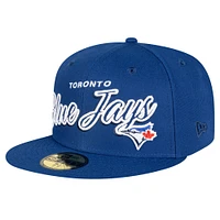 Men's New Era Royal Toronto Blue Jays Script Sided 59FIFTY Fitted Hat