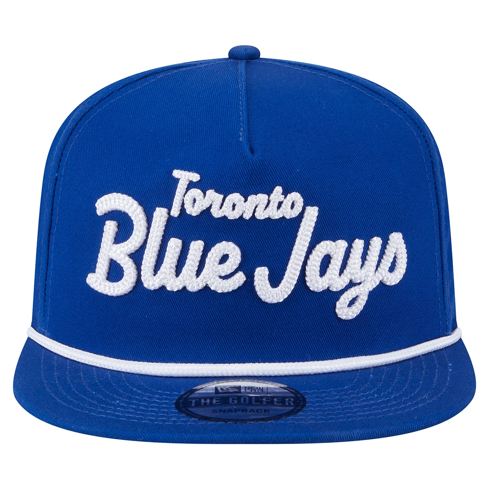 Men's New Era Royal Toronto Blue Jays Team Text Golfer Snapback Hat