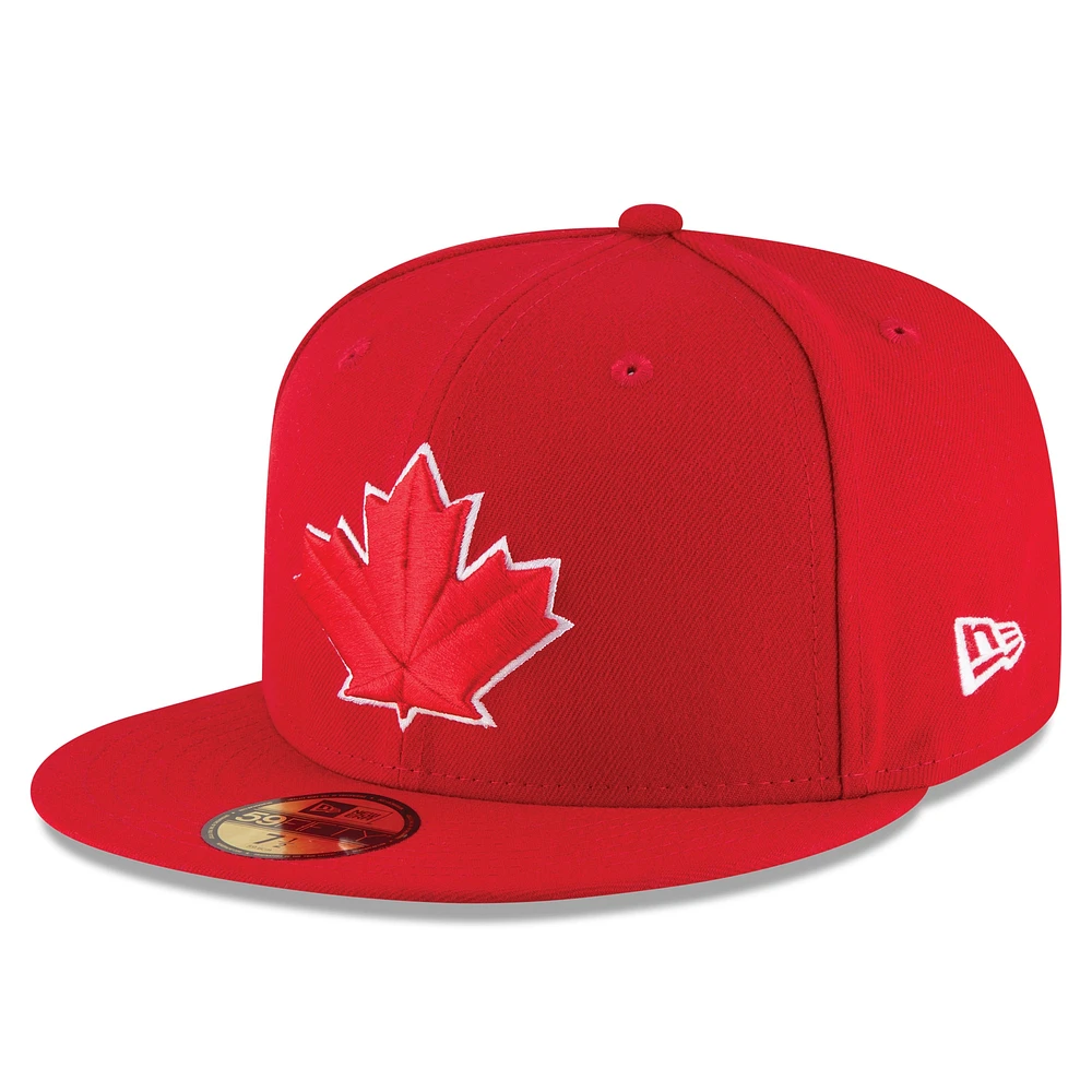 Casquette ajustée Turn Back the Clock 59FIFTY Scarlet Toronto Blue Jays New Era pour homme