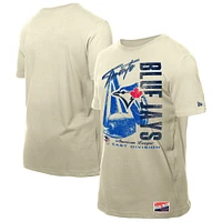 Men's New Era Tan Toronto Blue Jays Cooperstown Collection Distressed Logo T-Shirt