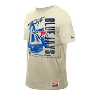 Men's New Era Tan Toronto Blue Jays Cooperstown Collection Distressed Logo T-Shirt