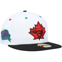 Men's New Era White/Black Toronto Blue Jays 25th Anniversary Primary Eye 59FIFTY Fitted Hat