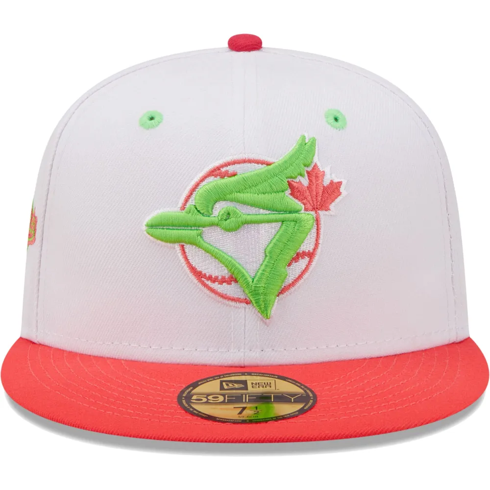 Casquette ajustée 59FIFTY Strawberry Lolli des Blue Jays de Toronto 1992 New Era pour homme, blanc/corail