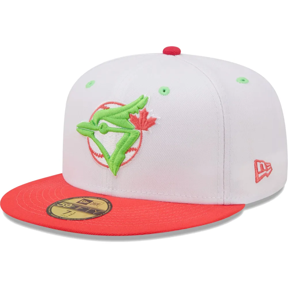 Casquette ajustée 59FIFTY Strawberry Lolli des Blue Jays de Toronto 1992 New Era pour homme, blanc/corail