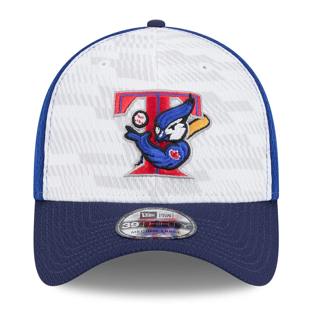 Men's New Era White/Navy Toronto Blue Jays 2025 MLB Clubhouse 39THIRTY Flex Hat