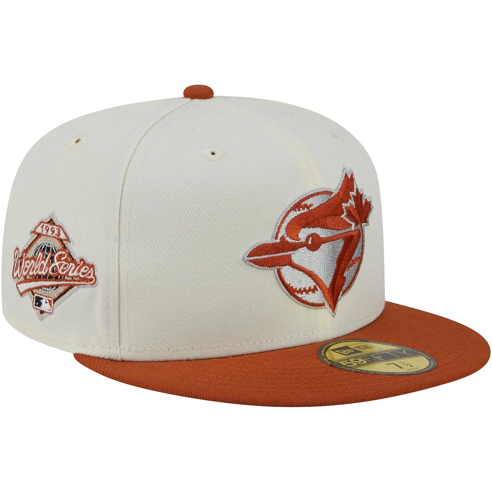 Casquette ajustée rustique 2 tons 59FIFTY des Blue Jays de Toronto New Era pour hommes, blanc/orange