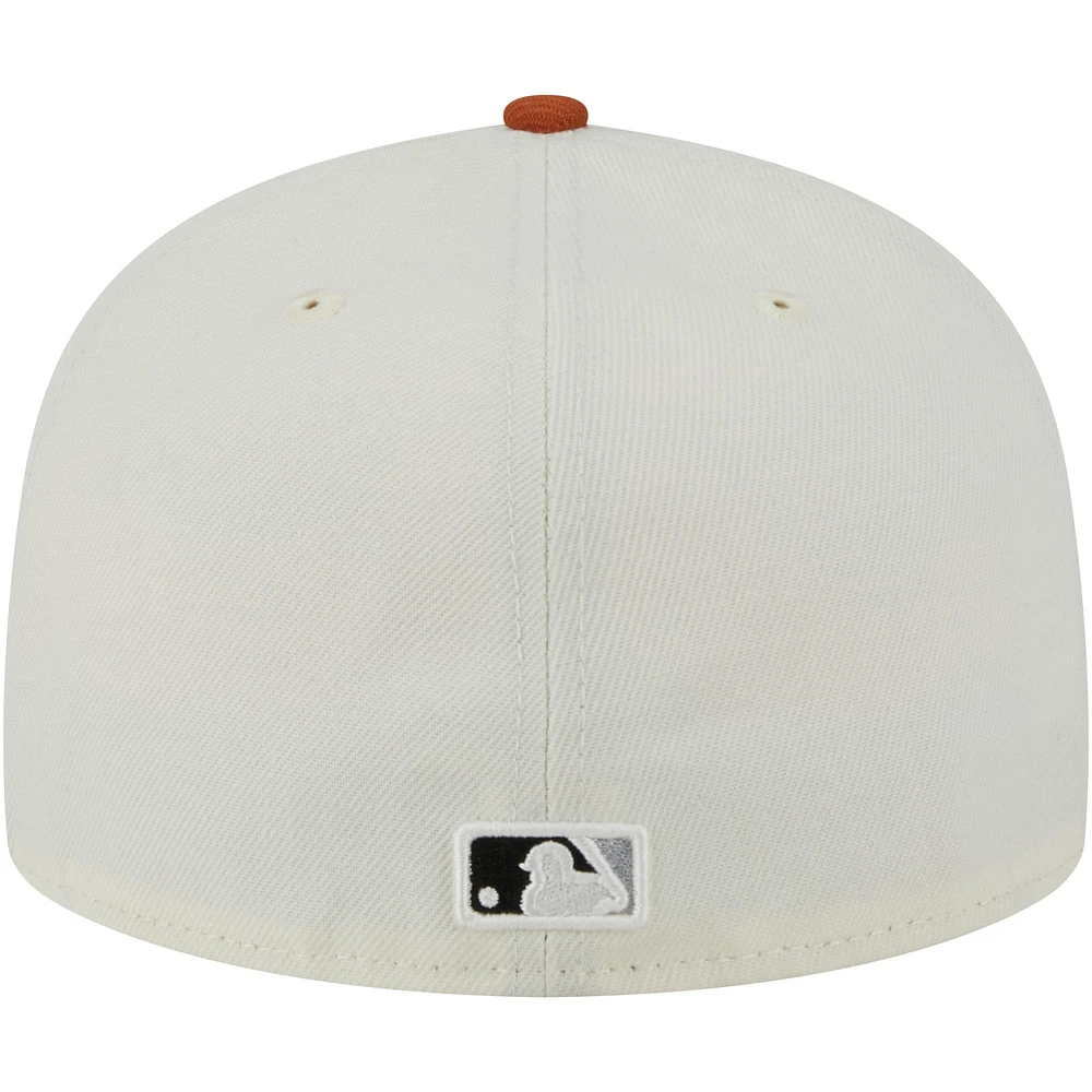 Men's New Era White/Orange Toronto Blue Jays Rustic 2-Tone 59FIFTY Fitted Hat