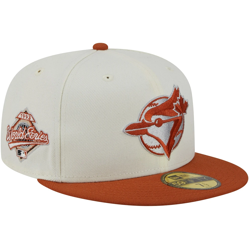 Men's New Era White/Orange Toronto Blue Jays Rustic 2-Tone 59FIFTY Fitted Hat