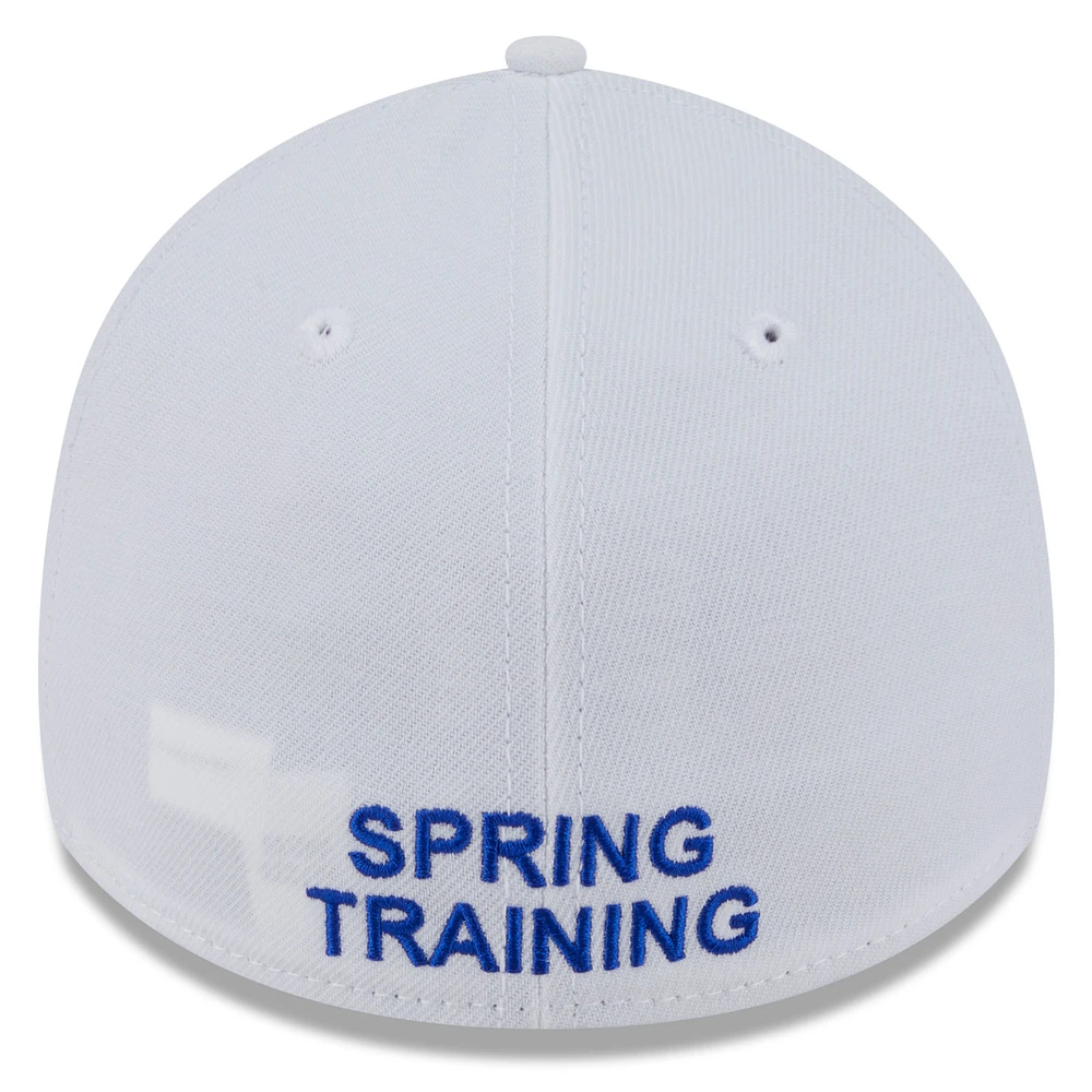 Casquette New Era 39THIRTY Flex blanche/bleue pour homme, édition printemps 2025 des Blue Jays de Toronto