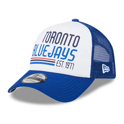 Casquette ajustable 9FORTY Stacked A-Frame Trucker 9FORTY des Blue Jays de Toronto New Era pour hommes