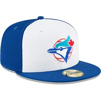 Casquette ajustée 59FIFTY en laine de la collection Cooperstown des Toronto Blue Jays New Era pour homme, blanche